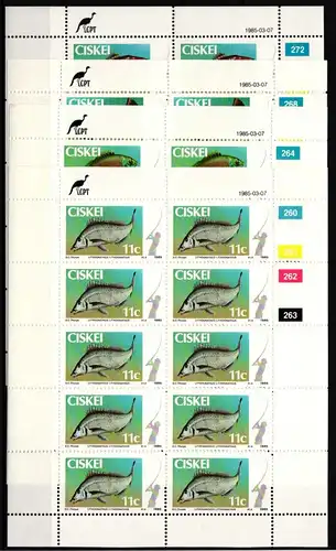 Ciskei 70-73 postfrisch Kleinbogensatz / Fische #IH187