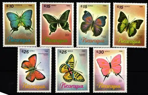 Nicaragua 2717-2723 postfrisch Schmetterling #IH075
