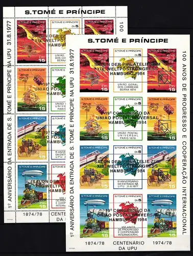 Sao Tome e Principe 838-849 postfrisch als Zd-Bogen A und B Eisenbahn #IE662