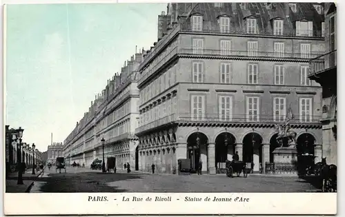 AK Paris La Rue de Rivoli - Statue de Jeanne d'Are #PM655