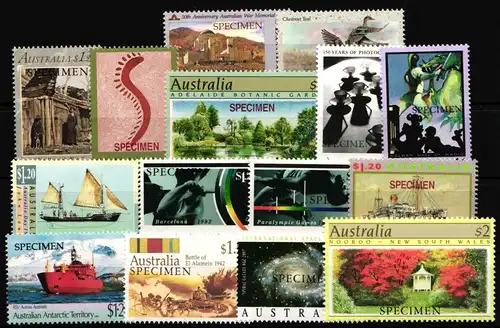 Australien Lot postfrisch nur Marken mit Aufdruck SPECIMEN #IE769