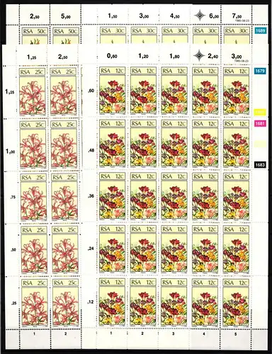 Südafrika 674-677 postfrisch Zusammendruckbögen / Blumen #IH227