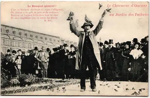 AK Frankreich Le Charmeur d'Oiseaux au Jardin des Tuileries 1905 #PM673