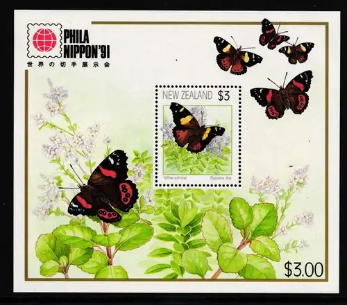 Neuseeland Block 31 postfrisch Schmetterling #IH065