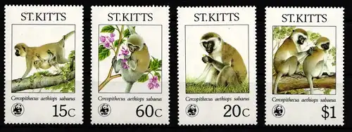 St. Kitts 184-187 postfrisch Affen #IH345