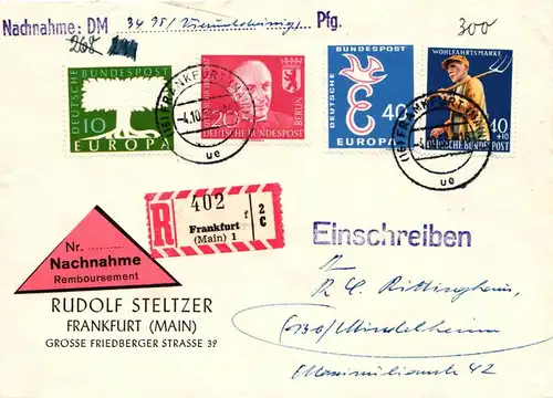 BRD 300 u.a. auf Brief als Mischfrankatur portogerecht #IK256