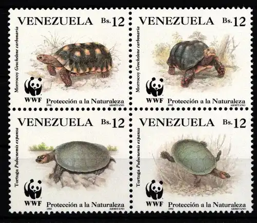 Venezuela 2729-2732 postfrisch Viererblock / Schildkröte #IH358