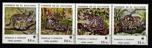 El Salvador 1734-1737 postfrisch Viererstreifen / Wildtiere #IH428
