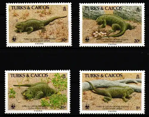 Turks und Caicos Inseln 777-780 postfrisch Reptilien #IH398