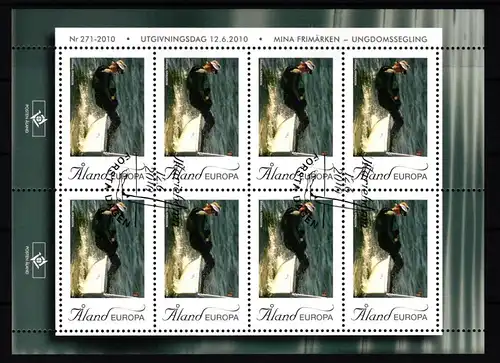 Aland 330 gestempelt Kleinbogen mit Ersttagsstempel / Segeln #IH277