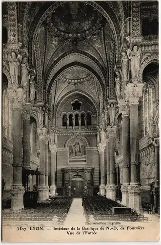 AK Lyon Intérieur de la Basilique de N. - D. de Fourviére #PM665