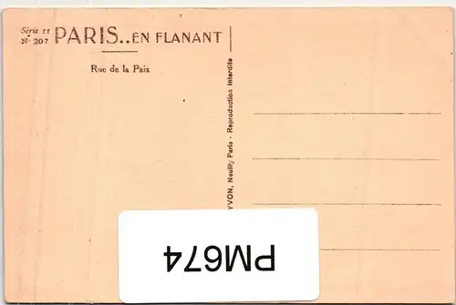 AK Paris Rue de la Paix #PM674