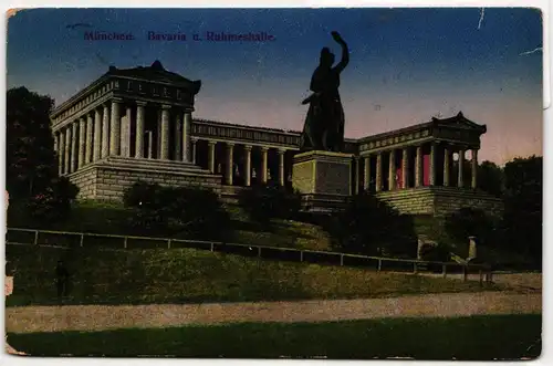 AK München Bavaria und Ruhmeshalle 1923 #PN023