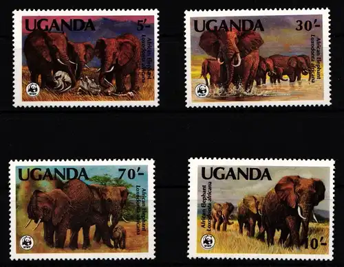 Uganda 361-364 postfrisch Elefanten #IH359