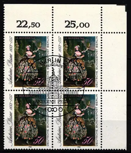 Berlin 700 4er Block Ecke gestempelt Ersttagssonderstempel Kunst #IF610