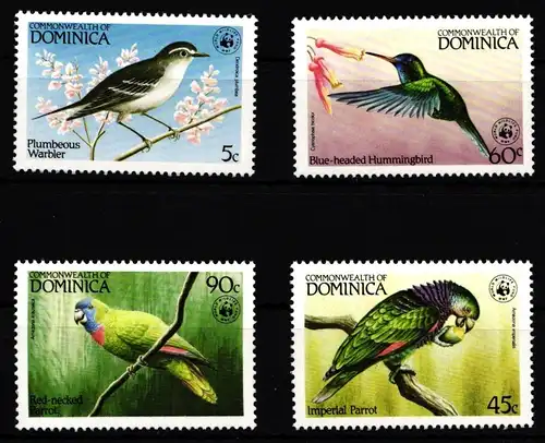 Dominica 836-839 postfrisch Vögel #IH367