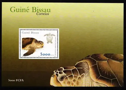 Guinea Bissau Block 350 mit 1706 postfrisch Tiere Schildkröten #IB129