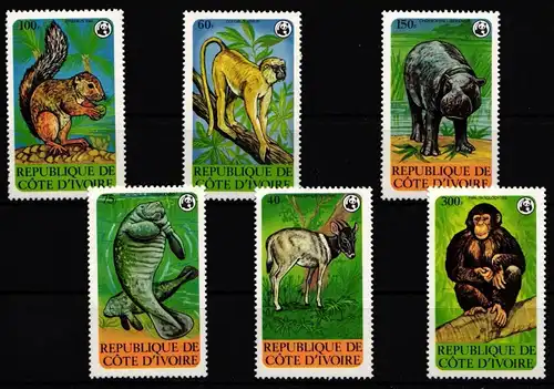 Elfenbeinküste 620-625 postfrisch Wildtiere #IH357