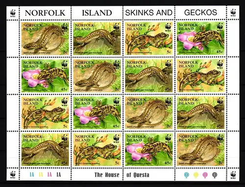 Norfolk Inseln 604-607 postfrisch Eidechsen #IG234
