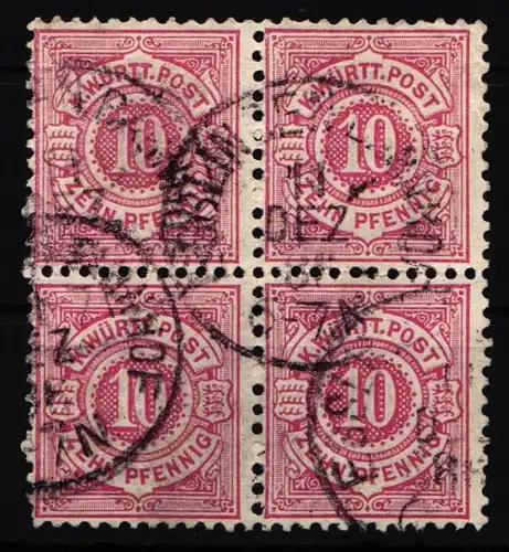 Württemberg 46 gestempelt 4er Block #IK437