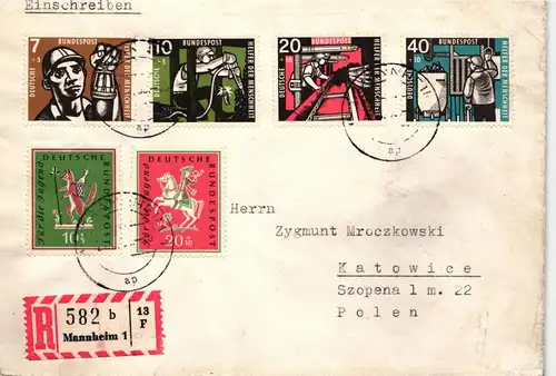 BRD 270-273 auf Brief als Mischfrankatur #IL024