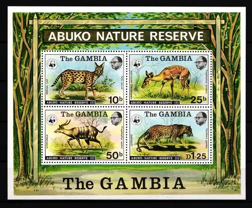 Gambia Block 2 postfrisch Wildtiere #IH466