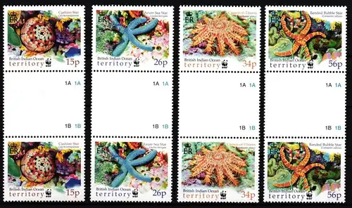 Britische Gebiete im Indischen Ozean 266-269 ZS postfrisch Seesterne WWF #IG256