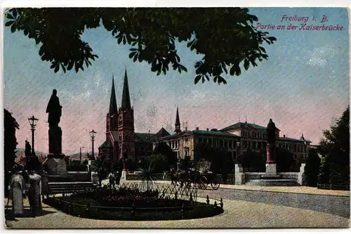 AK Freiburg i. B. Partie an der Kaiserbrücke Feldpost 1918 #PN006