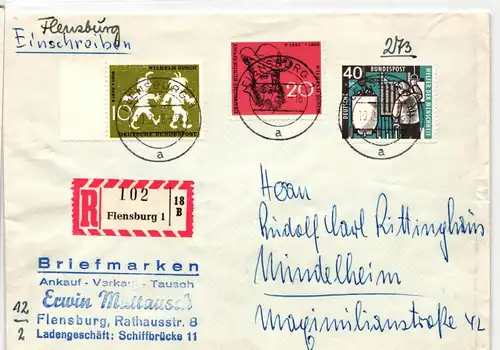 BRD 273 auf Brief als Mischfrankatur portogerecht #IL022