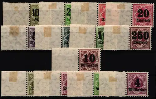 Württemberg Dienst 171-183 postfrisch vom Seitenrand, im Rand Falz #IK385