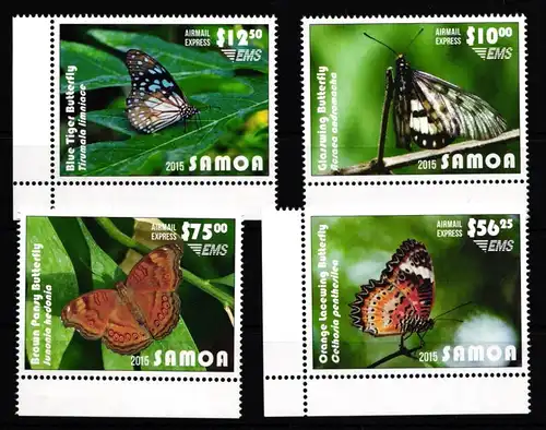 Samoa 1255-1258 postfrisch Tiere Schmetterlinge #IB126