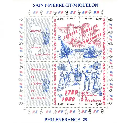 St. Pierre et Miquelon Block 2 mit 575-578 postfrisch Franz. Revolution #IB119