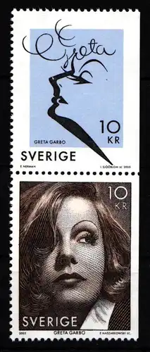 Schweden 2485-24856 postfrisch Paar 100. Geburtstag von Greta Garbo #IJ871