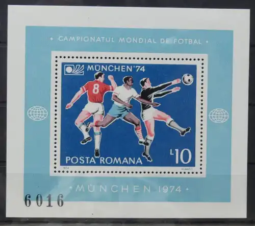 Rumänien 3209 Block 114 postfrisch Fußball #IJ400