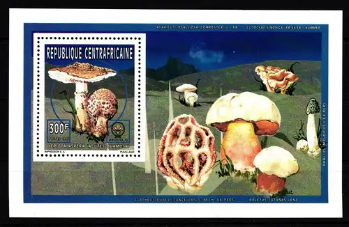 Zentralafrikanische Republik 1777 postfrisch Einzelblock / Pilze #IH490