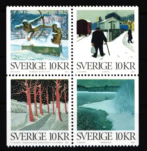 Schweden 2561-2564 postfrisch Viererblock Weihnachten #IJ917