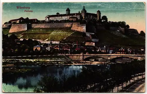 AK Würzburg Stadt mit Festung #PN025