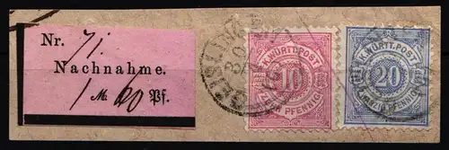 Württemberg 46-47 gestempelt auf Briefstück #IK459