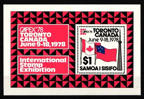 Samoa Block 16 mit 375 postfrisch Briefmarkenausstellung CAPEX ’78 #IJ727