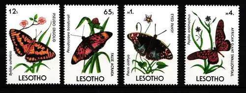 Lesotho 825, 828, 829, 832 postfrisch Schmetterling #IJ442