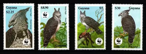 Guyana 3077-3080 postfrisch Vögel #IH446