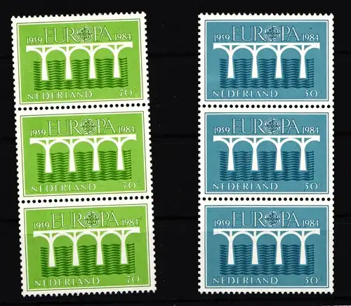 Niederlande 1251-1252 postfrisch senkrechter 3er Streifen #IL222