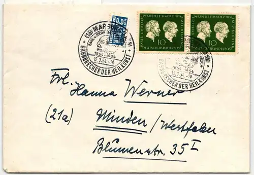 BRD 197 auf Brief als Mehrfachfrankatur portogerecht #IK130