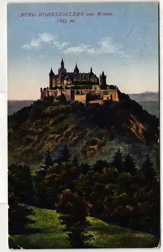 AK Bisingen Burg Hohenzollern von Westen (855 m) #PN065