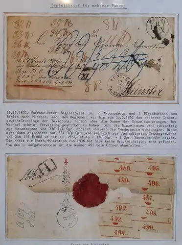 Vorphila Paketbegleitbrief für mehrere Pakete von 1852 nach Münster #IB608