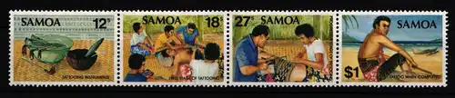 Samoa 464-467 postfrisch Viererstreifen Tätowierkunst #IJ743