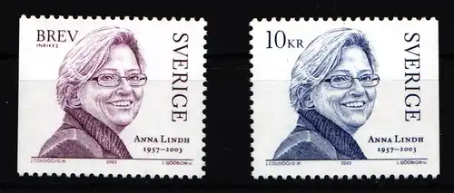 Schweden 2382-2383 postfrisch Tod von Anna Lindh #IJ802