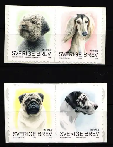 Schweden 2618-2621 postfrisch selbstklebend Hunde #IJ953
