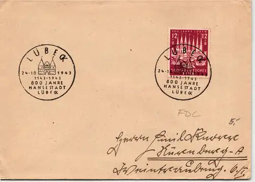 Deutsches Reich 862 als Ersttagsbrief #ID952