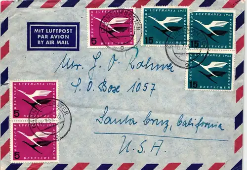 BRD 205, 207 auf Brief als Mischfrankatur portogerecht #IK148